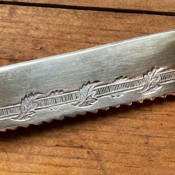 Magnificent 1923 cake knife in bone & silver - Picture 2 of 6